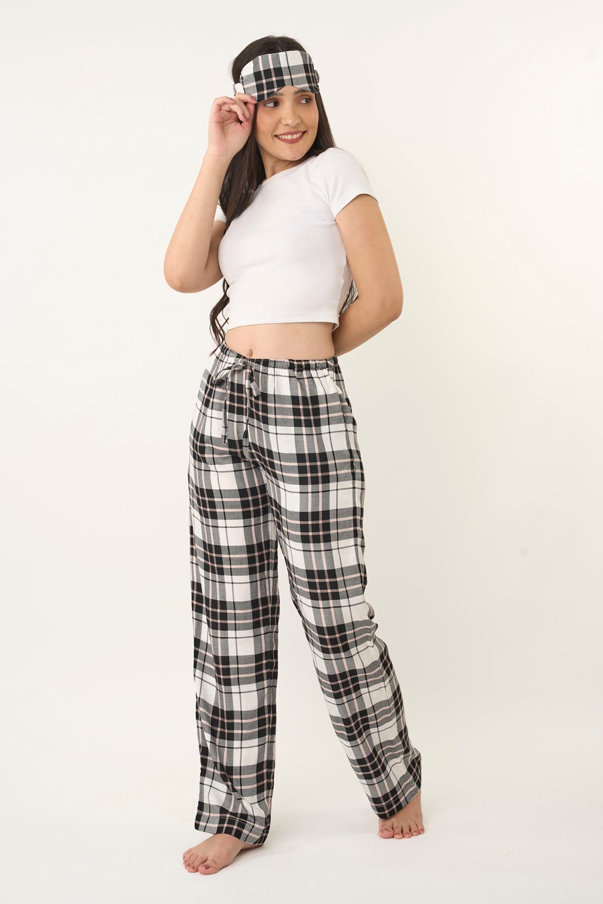 Buy Designer Black Checkered Pyjama Online